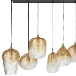 Wohnen Hängeleuchte aus getöntem Glas in Bernstein - Gestina