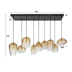 Wohnen Hängeleuchte aus getöntem Glas in Bernstein - Gestina