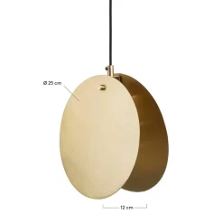 Wohnen Lampen & Leuchten*Hängeleuchte in Messing - ovale Metallscheiben - Cartoon