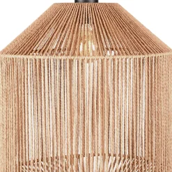 Wohnen Hängeleuchte in Natur mit Schwarz - Keuna