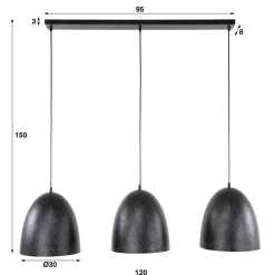 Wohnen Hängeleuchte mit drei Metallschirmen - Catron