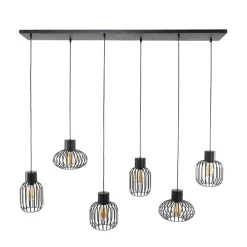 Wohnen Lampen & Leuchten*Hängeleuchte mit sechs Drahtschirmen - Dobe