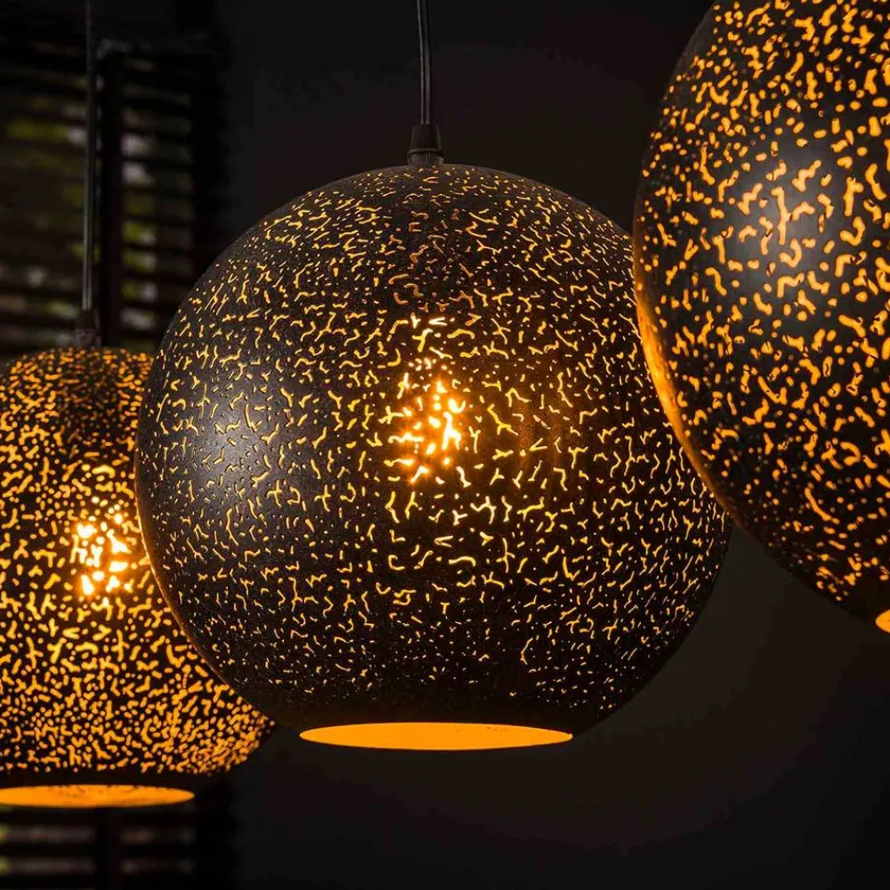 Wohnen Hängeleuchte mit vier Kugelschirmen aus Metall - Feixon