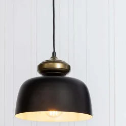 Wohnen Hängeleuchten in Schwarz & Messing - Rujona (2er Set)