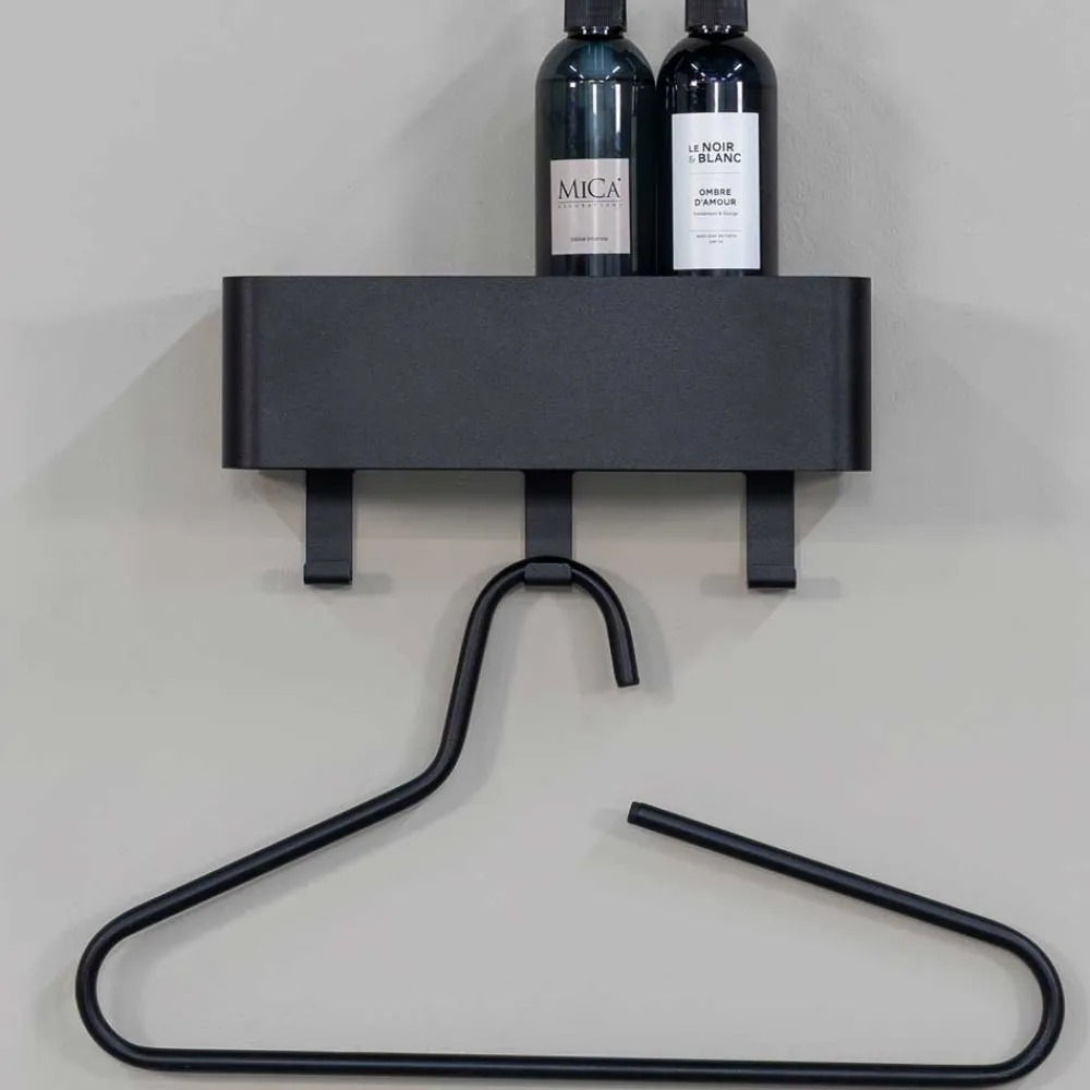 Wohnen Hängende Ablage mit drei Haken aus Stahl - Lejavra