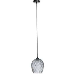 Wohnen Lampen & Leuchten*Hängende Designlampe aus Glas in Grau - Cavan