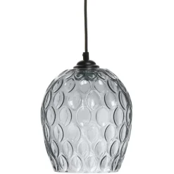 Wohnen Lampen & Leuchten*Hängende Designlampe aus Glas in Grau - Cavan
