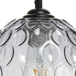 Wohnen Lampen & Leuchten*Hängende Designlampe aus Glas in Grau - Cavan