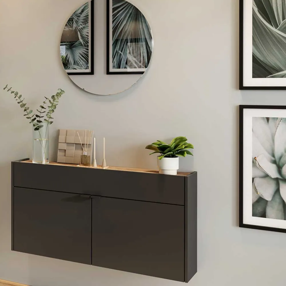 Wohnen Garderoben|Garderoben*Hängende Flurkommode & Spiegel - Sidgarus (zweiteilig)