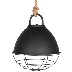 Wohnen Schwarze Möbel|Loft Möbel*Hängende Industrial Lampe in Schwarz Metall - Rock