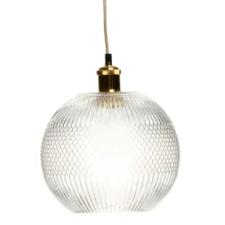 Wohnen Hängende Lampe in Grau Schirm aus Glas - Marciano