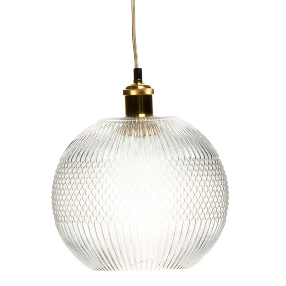 Wohnen Hängende Lampe in Grau Schirm aus Glas - Marciano