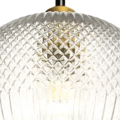 Wohnen Hängende Lampe in Grau Schirm aus Glas - Marciano