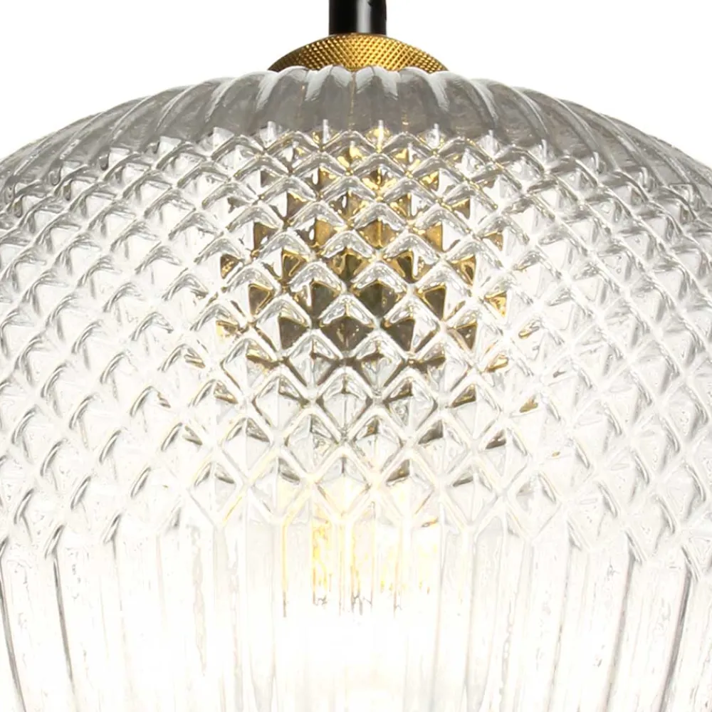 Wohnen Hängende Lampe in Grau Schirm aus Glas - Marciano