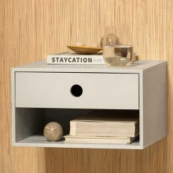 Wohnen Hängende Nachtkonsole in Hellgrau - Philadela