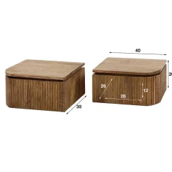 Wohnen Hängende Nachtkonsolen mit Schublade - Vidal (2er Set)