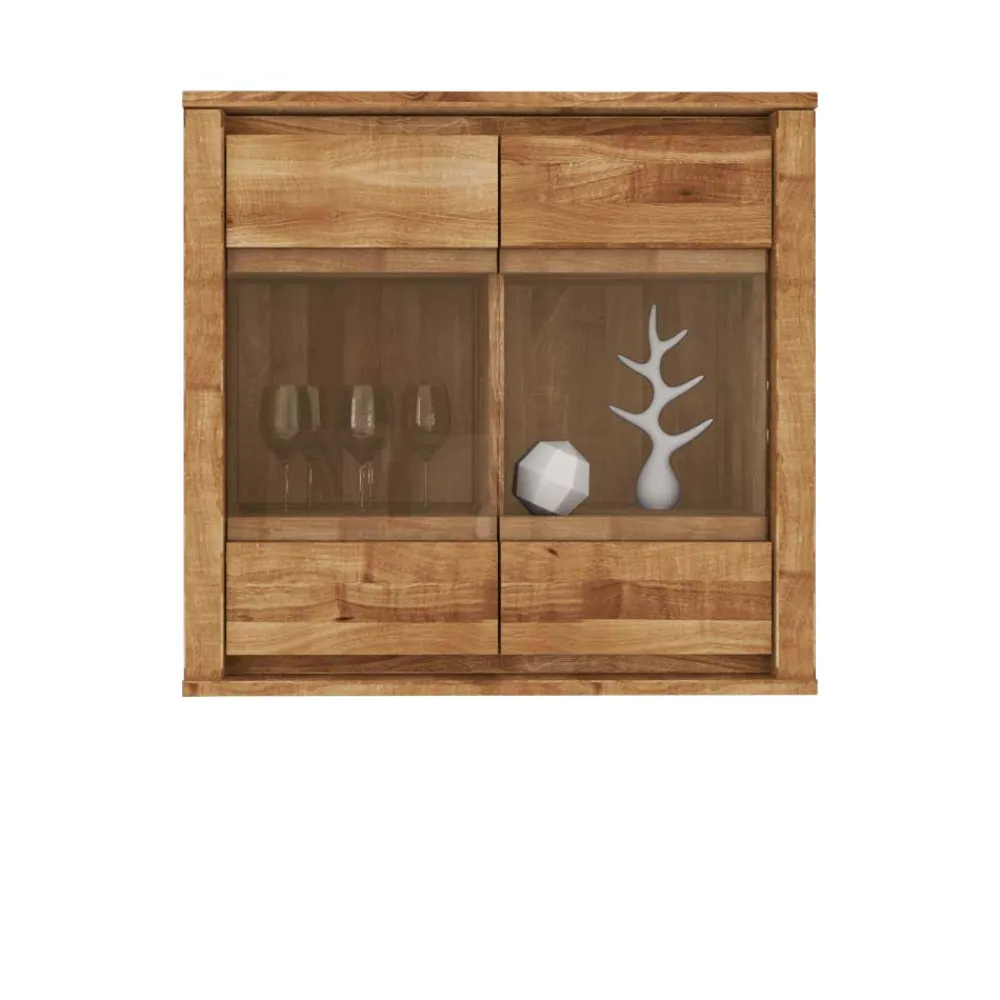 Wohnen Vitrinen|Wohnzimmer-Vitrinen*Hängende Vitrine Nadalia aus Wildeiche Massivholz