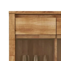 Wohnen Vitrinen|Wohnzimmer-Vitrinen*Hängende Vitrine Nadalia aus Wildeiche Massivholz