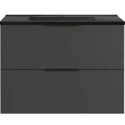 Wohnen Waschtisch|Waschbeckenunterschränke*Hängender Bad-Waschtisch in Dunkelgrau - Fanito