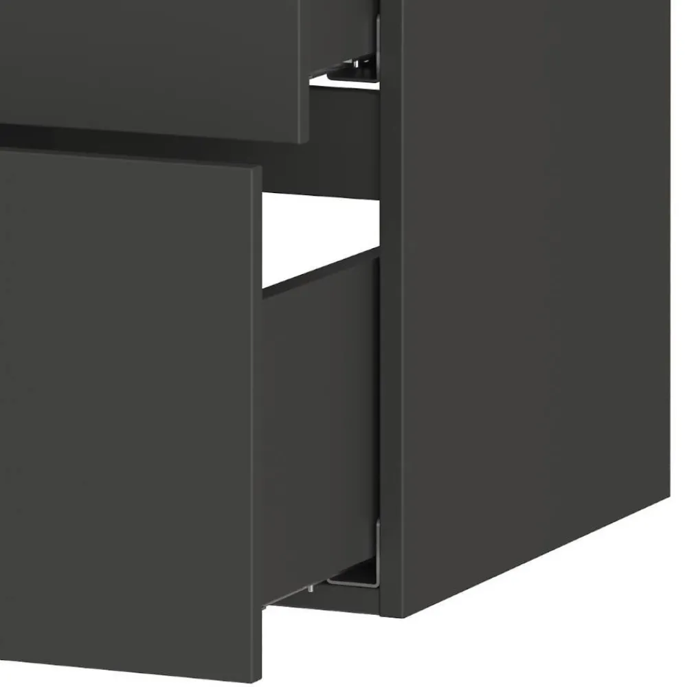 Wohnen Waschtisch|Waschbeckenunterschränke*Hängender Bad-Waschtisch in Dunkelgrau - Fanito