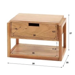 Wohnen Hängender Nachttisch mit einer Schublade - Pralina