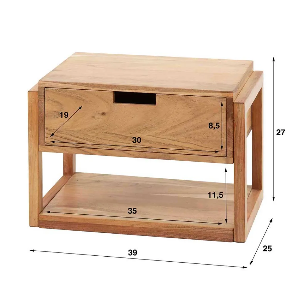 Wohnen Hängender Nachttisch mit einer Schublade - Pralina