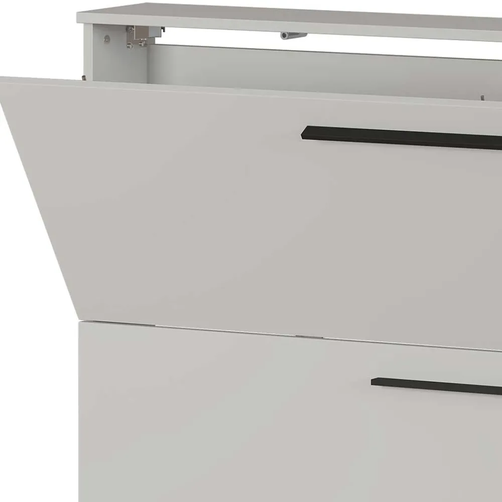 Wohnen Schuhschränke*Hängender Schuhklappenschrank in Hellgrau - Orica