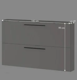 Wohnen Schuhschränke*Hängender Schuhklappenschrank in Hellgrau - Orica