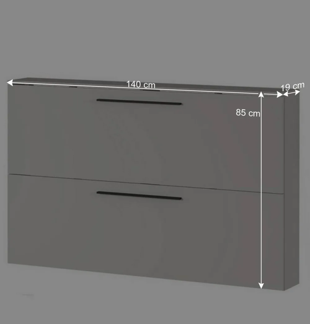 Wohnen Schuhschränke*Hängender Schuhklappenschrank in Hellgrau - Orica