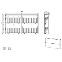 Wohnen Schuhschränke*Hängender Schuhschrank 140 cm breit - Point