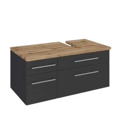 Wohnen Hängender Waschbeckenschrank in Grau - Estregos