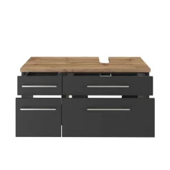 Wohnen Hängender Waschbeckenschrank in Grau - Estregos