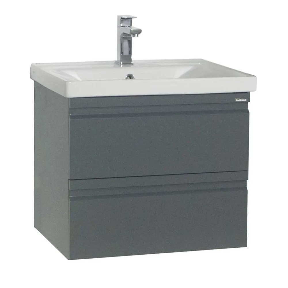 Wohnen Graue Möbel|Waschtisch*Hängender Waschtisch in Anthrazit - Idamoro