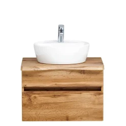 Wohnen Hängender Waschtisch in Holzoptik - Drumias