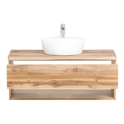 Wohnen Waschtisch|Waschbeckenunterschränke*Hängender Waschtisch mit Baumkante - Tofias