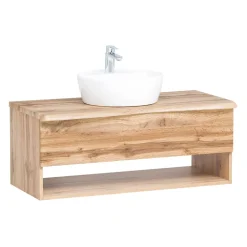 Wohnen Waschtisch|Waschbeckenunterschränke*Hängender Waschtisch mit Baumkante - Tofias
