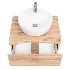 Wohnen Waschtisch|Waschbeckenunterschränke*Hängender Waschtisch mit Baumkante - Tofias