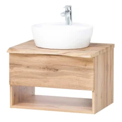 Wohnen Waschtisch|Waschbeckenunterschränke*Hängender Waschtisch mit Baumkante - Tofias