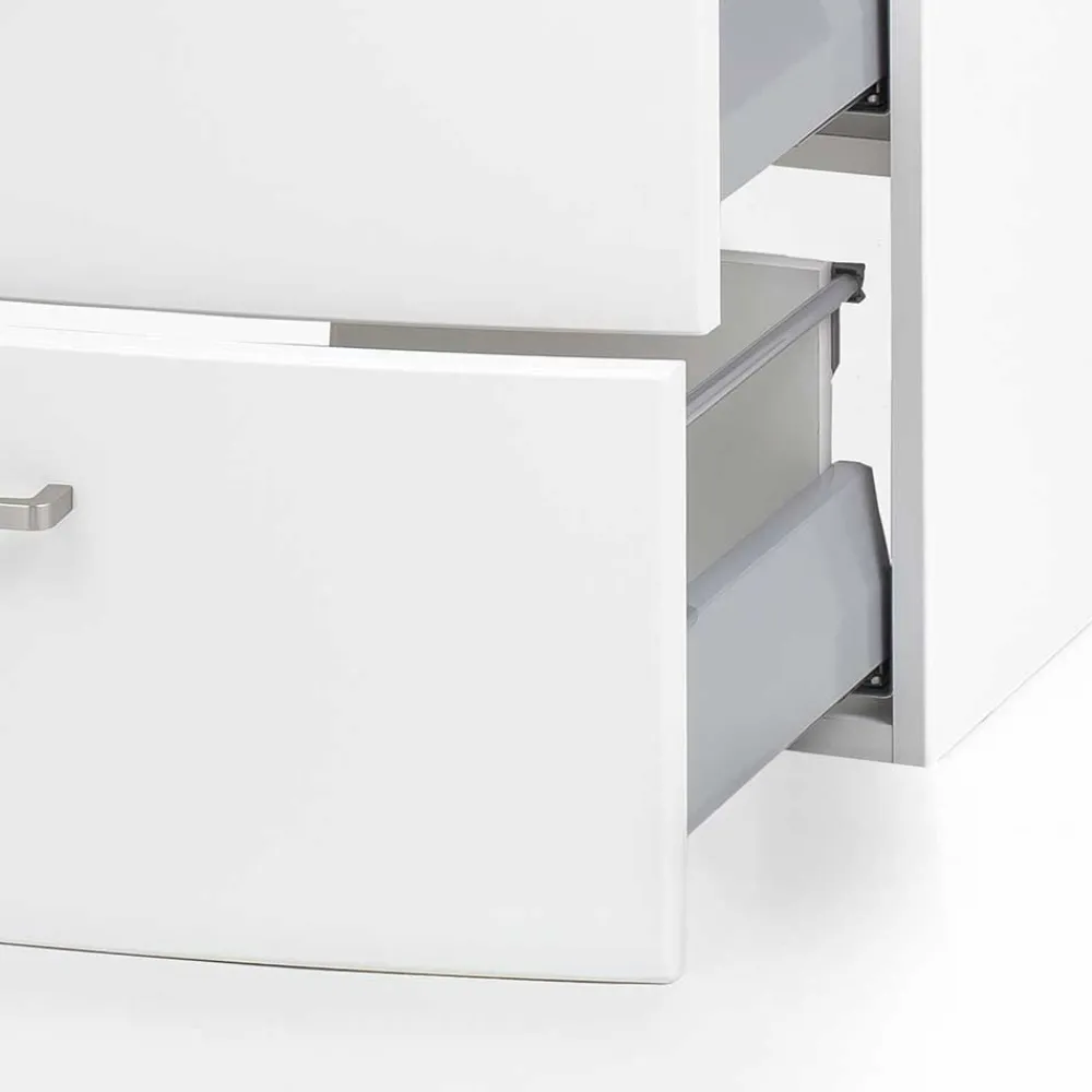 Wohnen Hängender Waschtisch mit Glasbecken in Grau - Anjunica