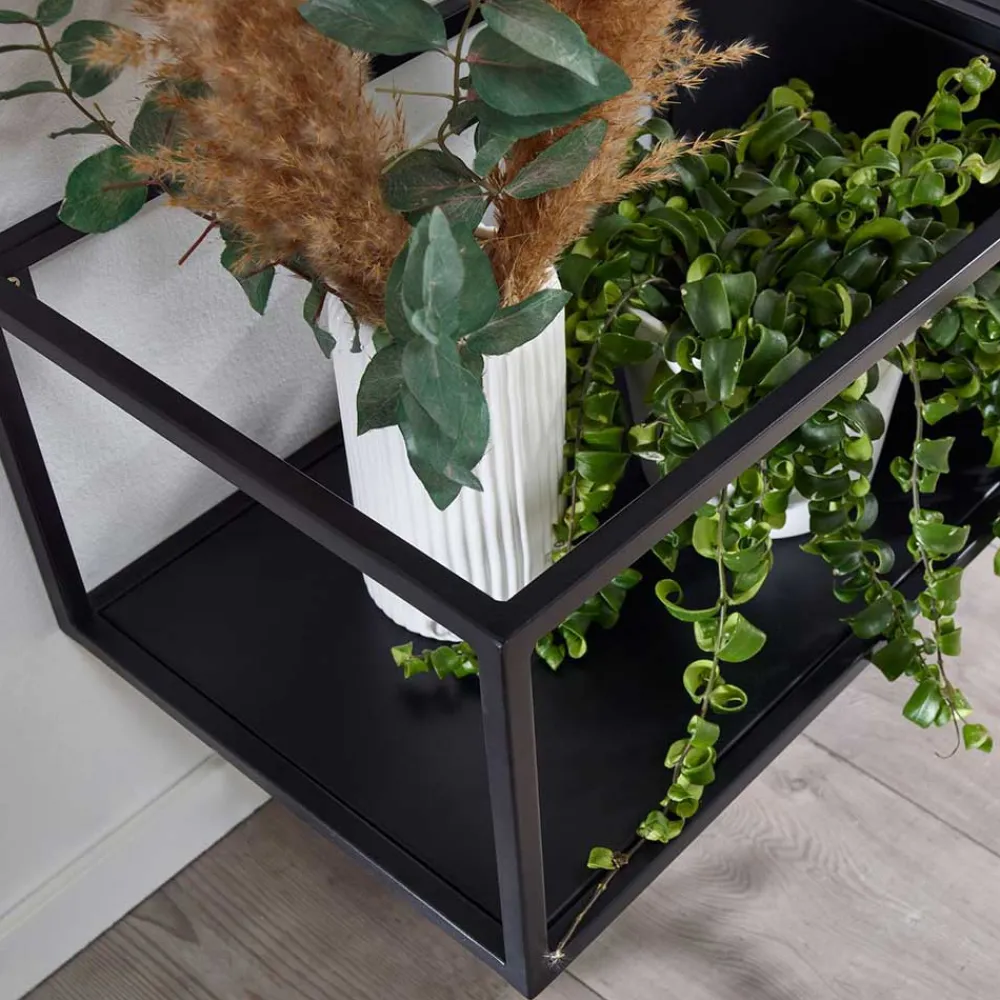 Wohnen Hängendes TV Board aus Holz & Wiener Geflecht - Leiria