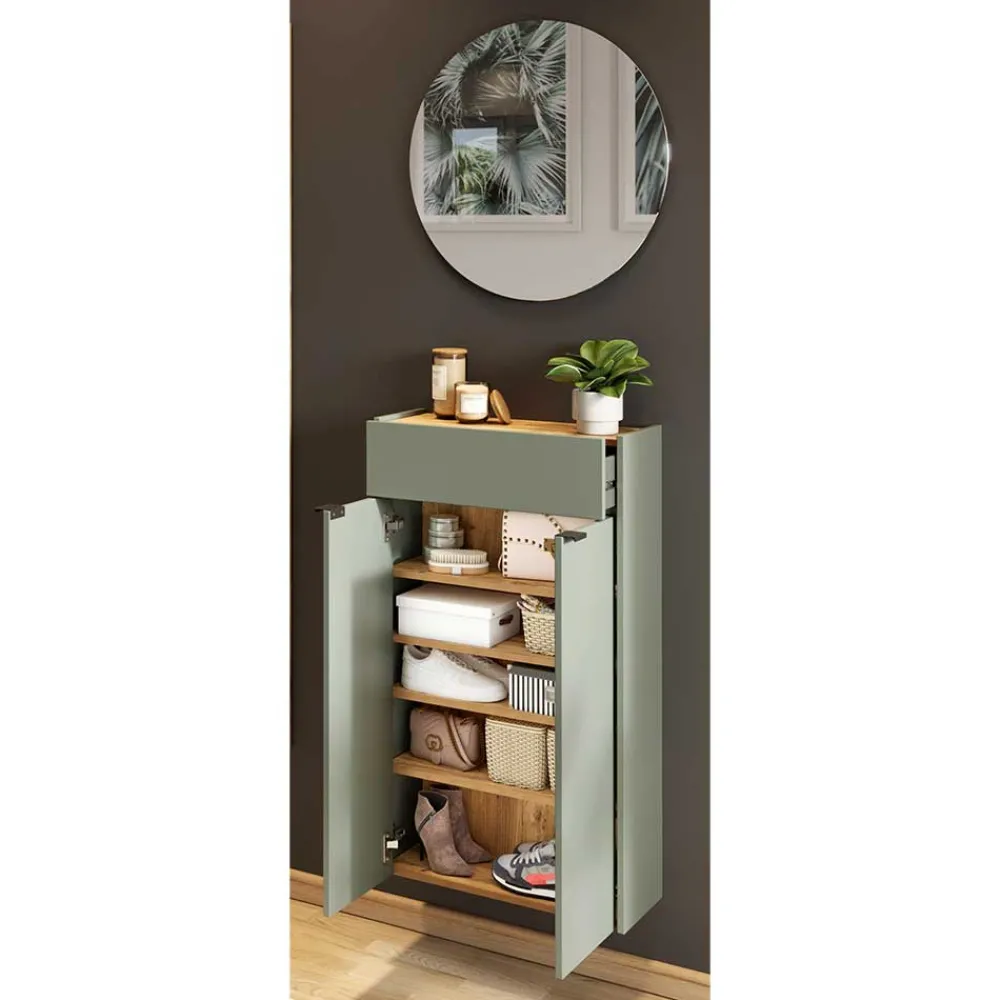 Wohnen Hängendes Vertiko & runder Spiegel - Point (zweiteilig)