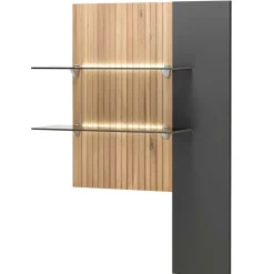 Wohnen Hängepaneel mit zwei Glasböden & LED Licht - Cruzca