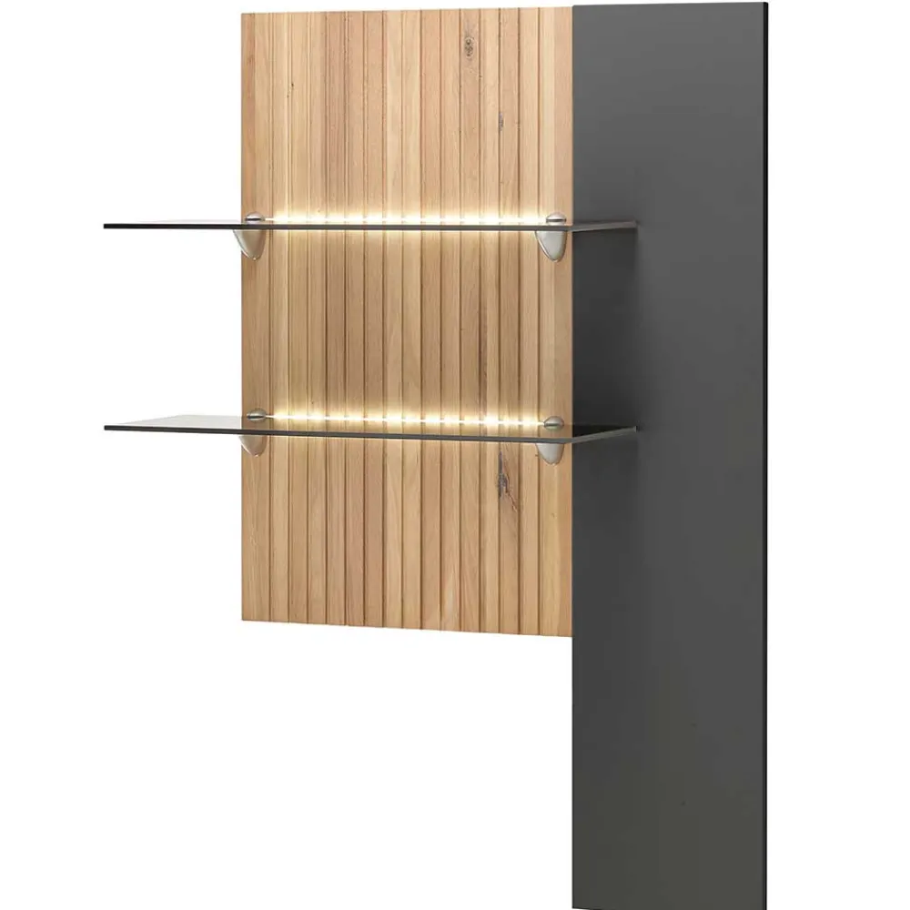 Wohnen Hängepaneel mit zwei Glasböden & LED Licht - Cruzca