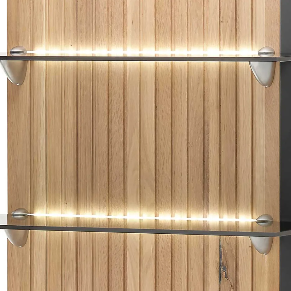 Wohnen Hängepaneel mit zwei Glasböden & LED Licht - Cruzca