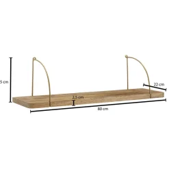 Wohnen Wohnzimmer-Regale|Esszimmerregale*Hängeregal aus Mangoholz mit Metall - Leiria