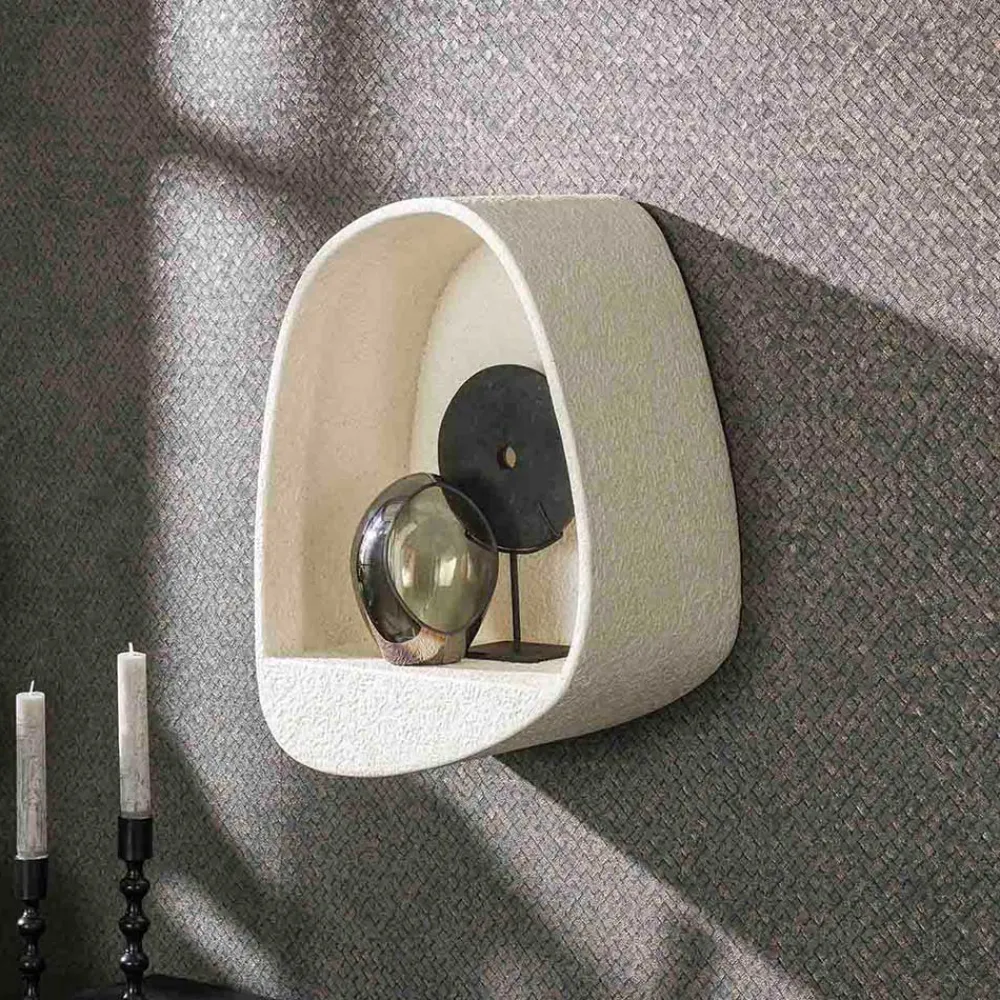 Wohnen Designermöbel*Hängeregal aus Marmorkomposit in Beige - Mayo