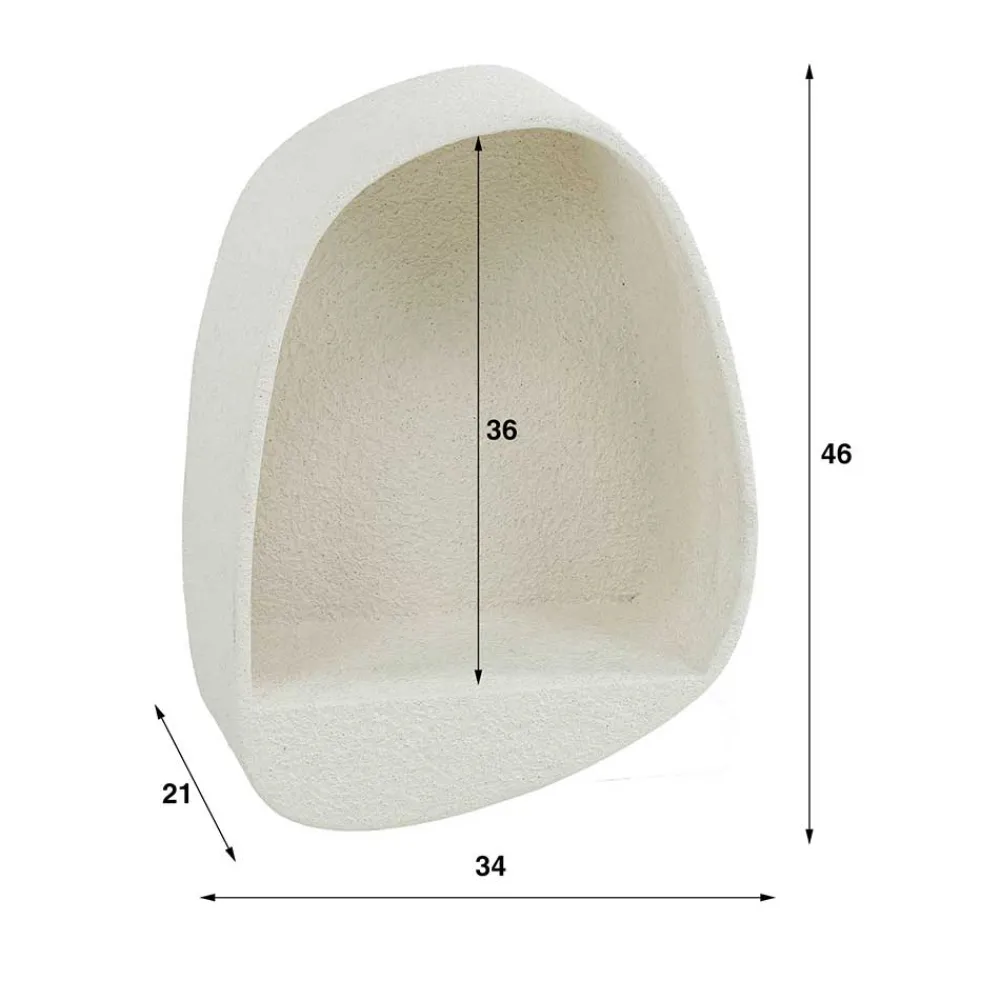 Wohnen Designermöbel*Hängeregal aus Marmorkomposit in Beige - Mayo