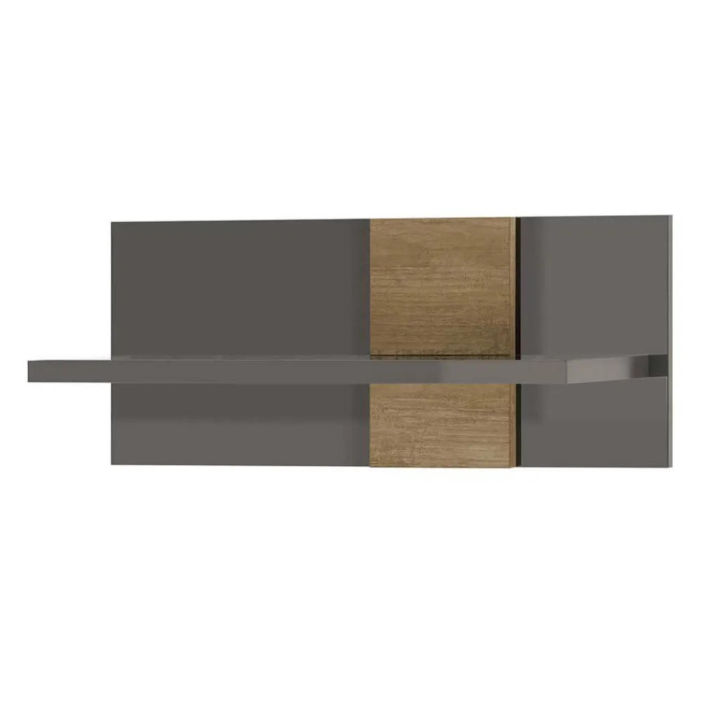 Wohnen Hängeregal in Dunkelgrau Hochglanz & Eiche - Eracosta