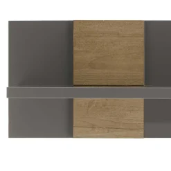 Wohnen Hängeregal in Dunkelgrau Hochglanz & Eiche - Eracosta