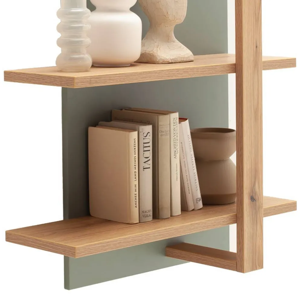 Wohnen Esszimmerregale|Regale*Hängeregal in Eiche mit Graugrün - Kwin